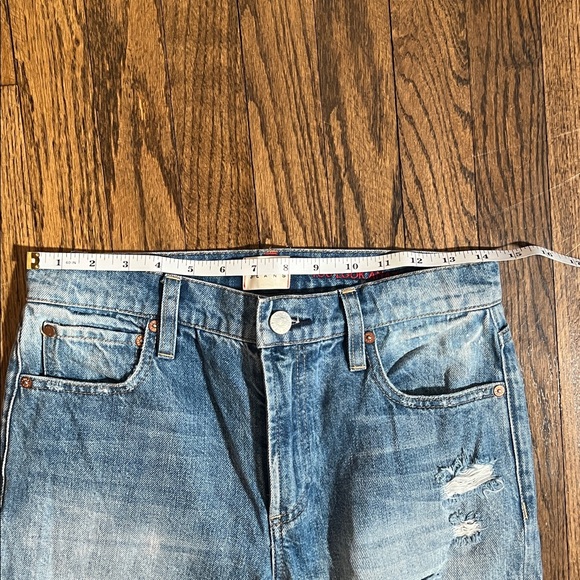 Alice + Olivia Light Blue Distressed Boyfriend Jeans - Picture 2 of 4